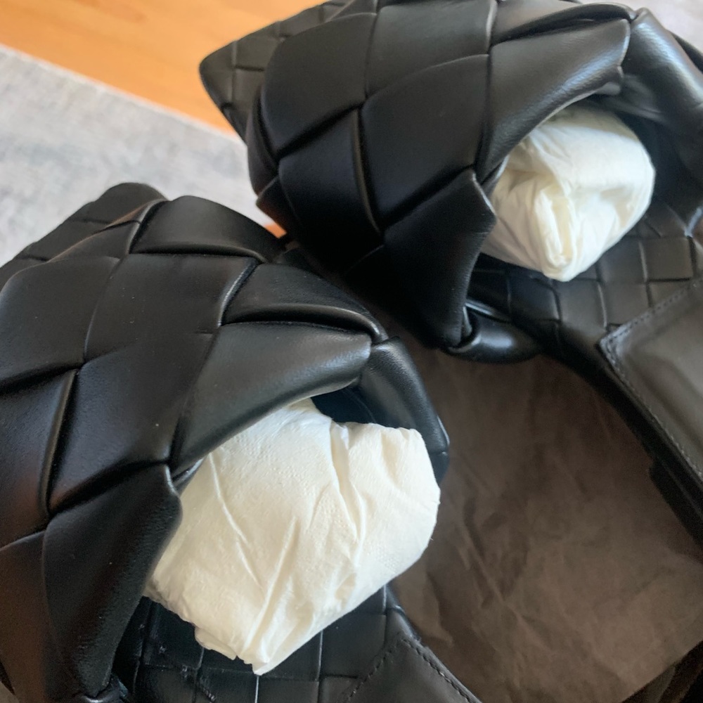 Bottega Veneta square toe sandals